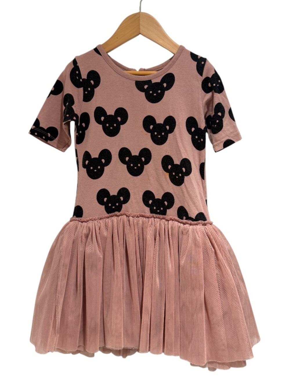 HUX / HUXBABY pink & black mouse print tutu dress - size 4